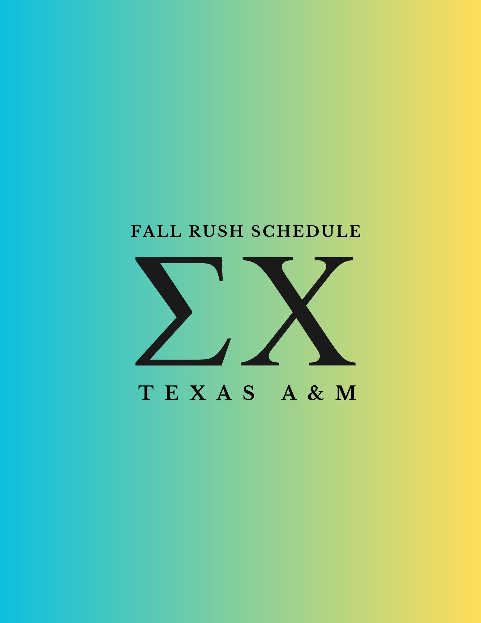 Fall 2023 Recruitment Schedule